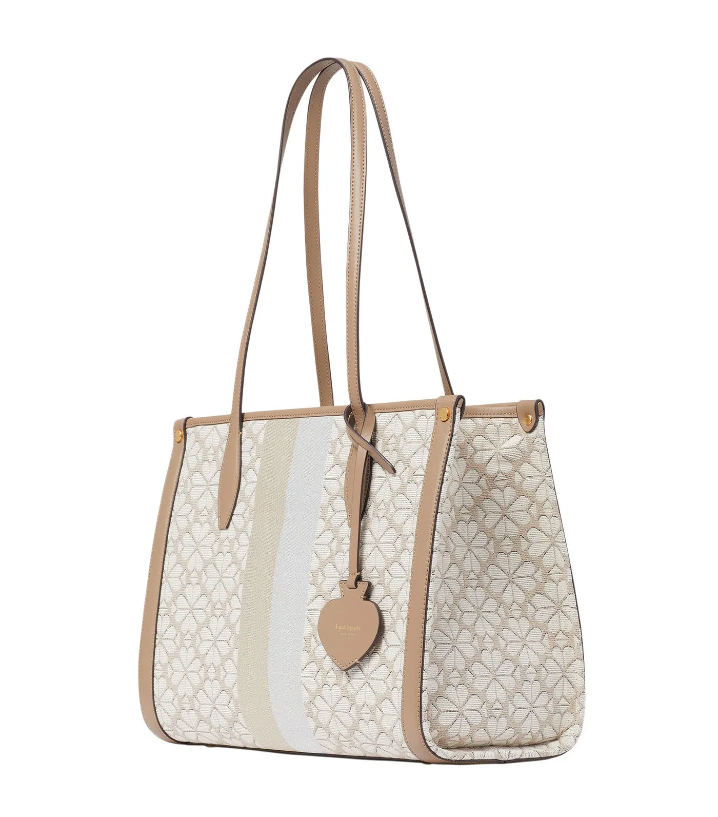 Spade Flower Jacquard Stripe Market Medium Tote Natural Multi