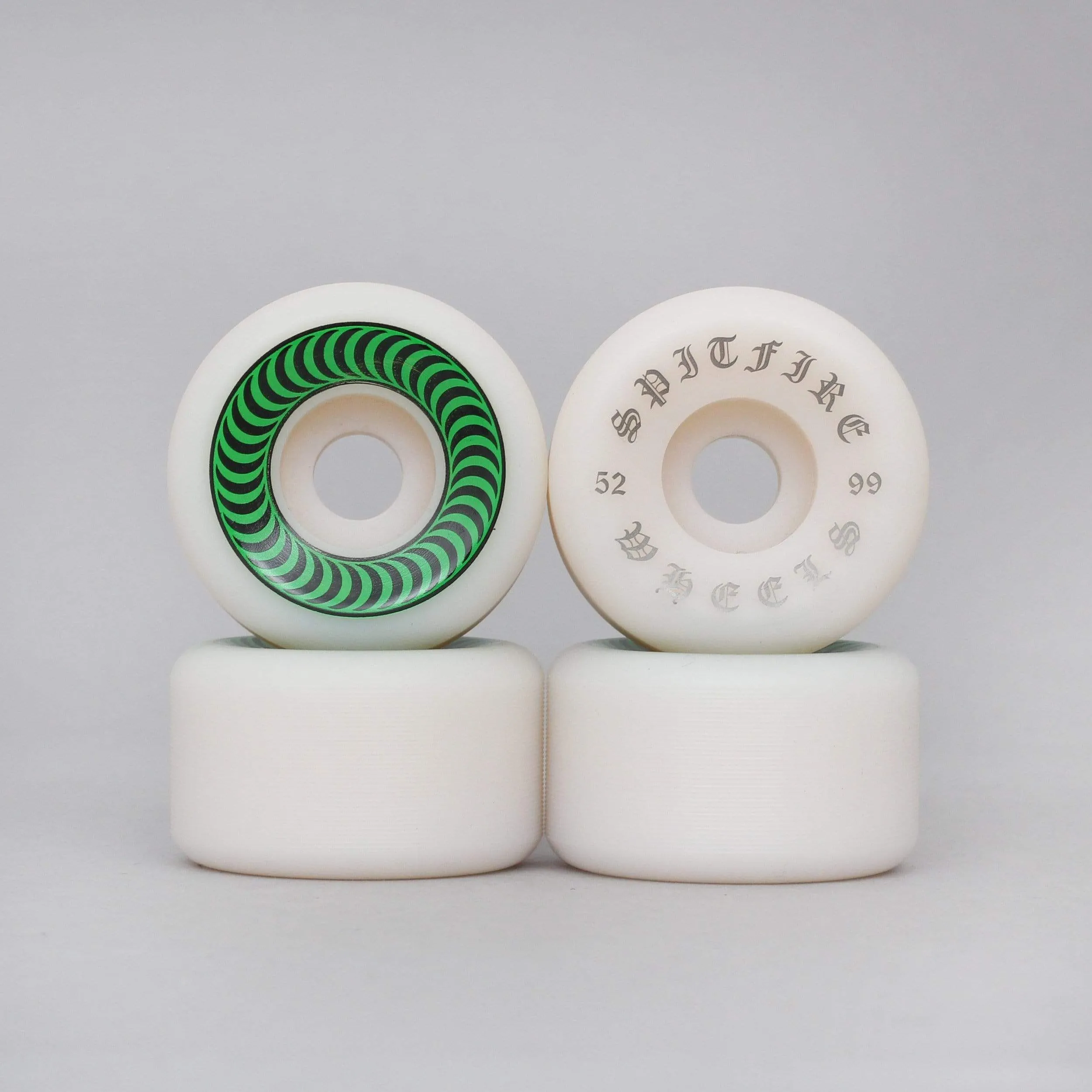 Spitfire 52mm 99A OG Classic Skateboard Wheels White / Green