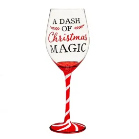 Stemmed Wine Glass, w/ Box, A Dash of Christmas Magic