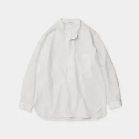 Still By Hand Band Collar Pullover Shirt White