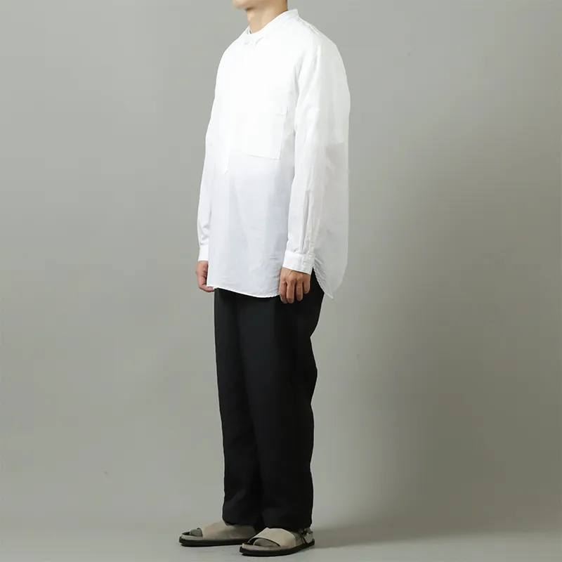 Still By Hand Band Collar Pullover Shirt White