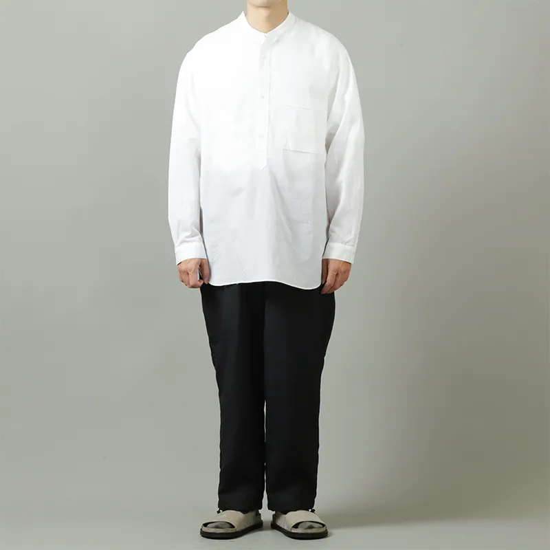 Still By Hand Band Collar Pullover Shirt White