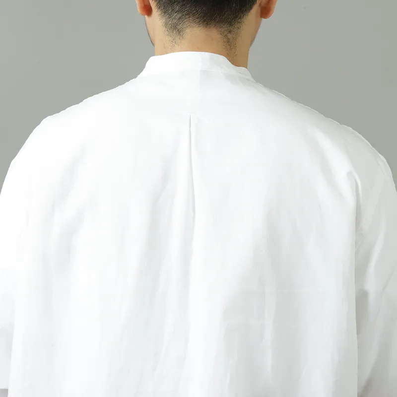 Still By Hand Band Collar Pullover Shirt White