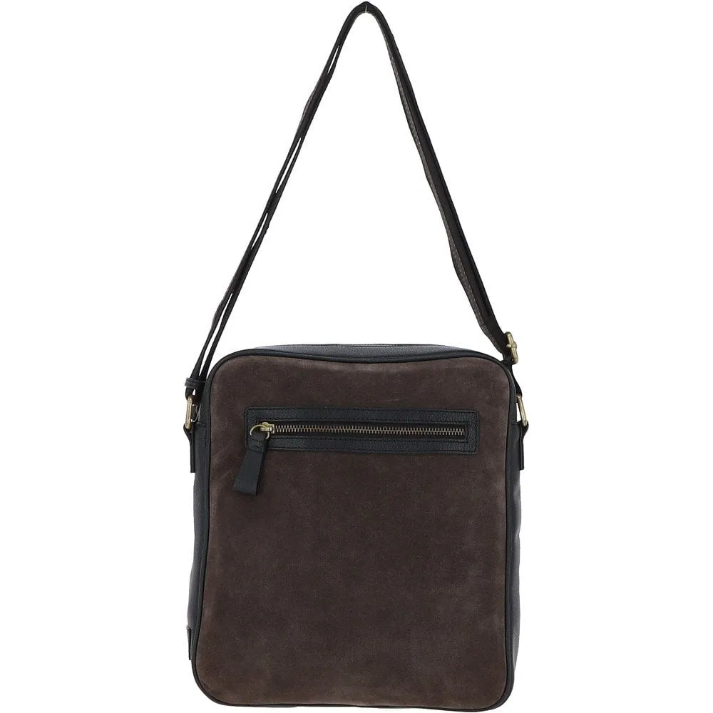 Suede and Leather Luxury Tablet Friendly Body Bag Grey: Dani