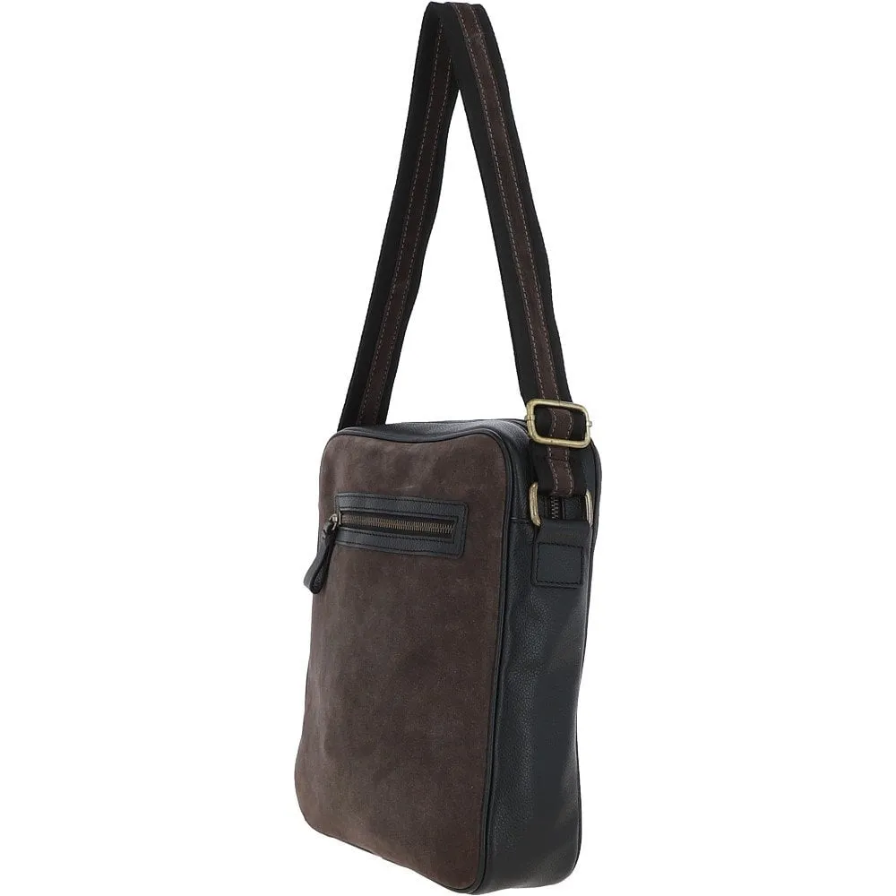 Suede and Leather Luxury Tablet Friendly Body Bag Grey: Dani