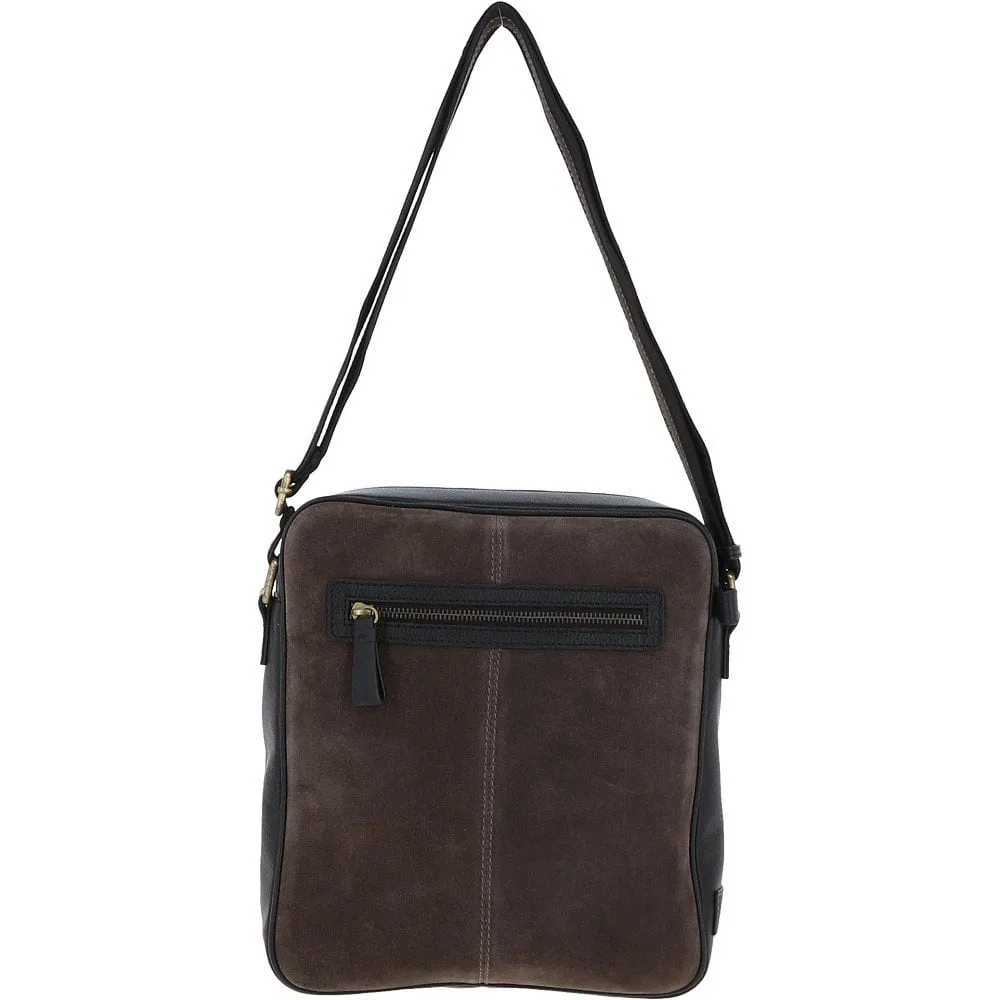 Suede and Leather Luxury Tablet Friendly Body Bag Grey: Dani