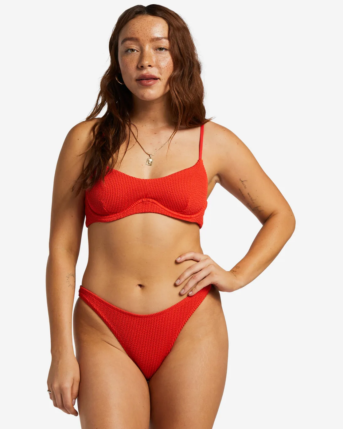 Summer High Tropic Bikini Bottoms - Red Aloha