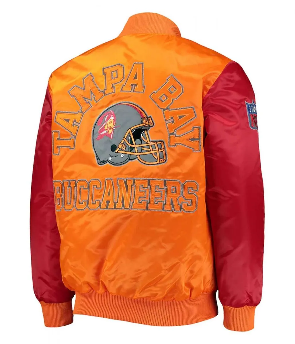 Tampa Bay Buccaneers Locker Room Throwback Orange/Red Varsity Satin Jacket