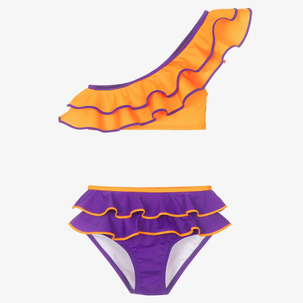 Teen Girls Orange & Purple Bikini (UV50)