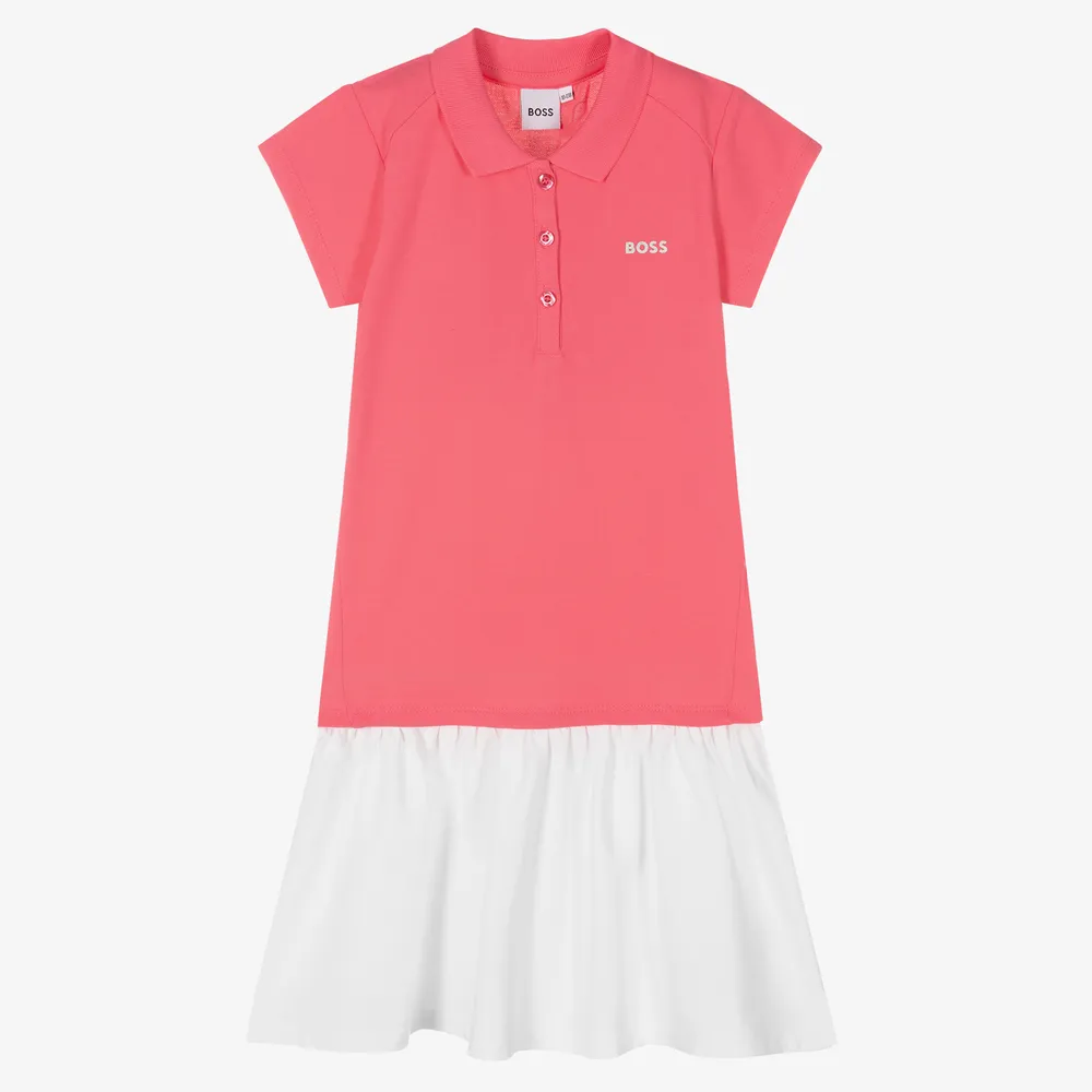 Teen Pink & White Polo Dress