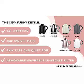 The Funky Appliance Company White 1.7L Funky Kettle | Kaleidoscope