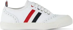 Thom Browne Kids White Side Stripe Low Sneakers