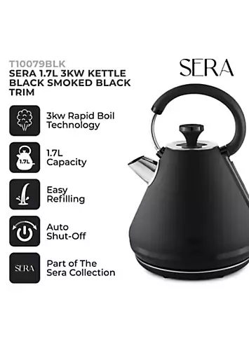 Tower T10079BLK Sera Pyramid 1.7L Kettle - Black | Kaleidoscope