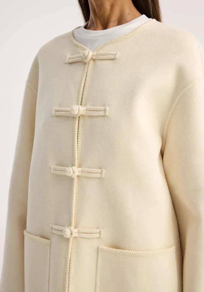 TRADITIONAL DOUBLE FACED JACKET IVORY - ROHE