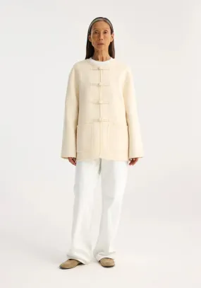 TRADITIONAL DOUBLE FACED JACKET IVORY - ROHE