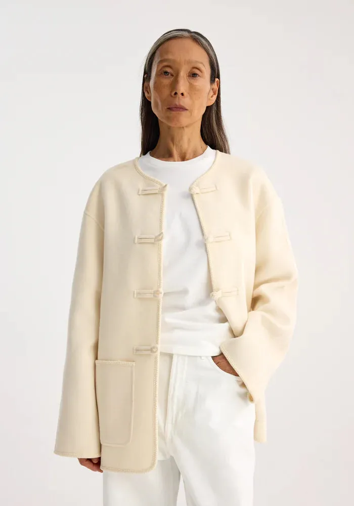 TRADITIONAL DOUBLE FACED JACKET IVORY - ROHE