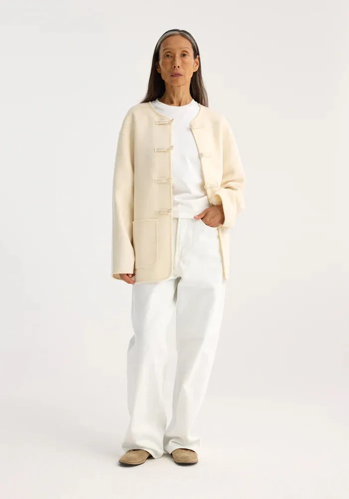 TRADITIONAL DOUBLE FACED JACKET IVORY - ROHE