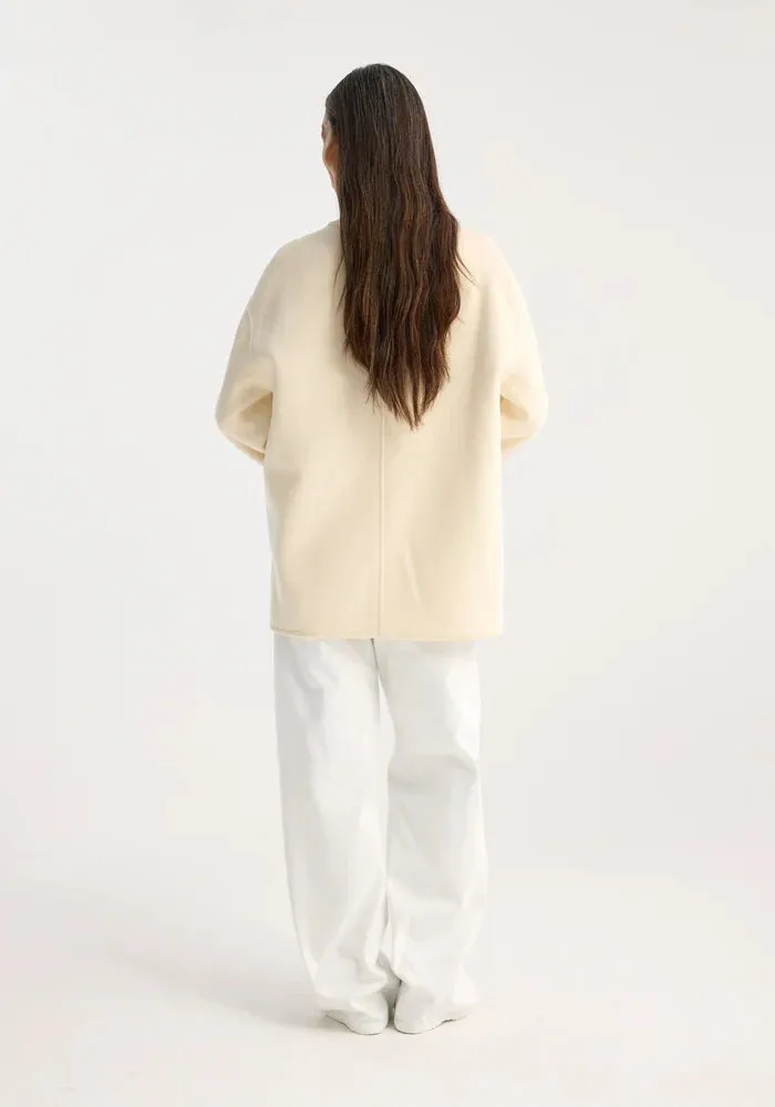 TRADITIONAL DOUBLE FACED JACKET IVORY - ROHE