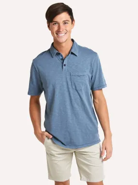     TRUE GRIT  Slub Short Sleeve Polo    