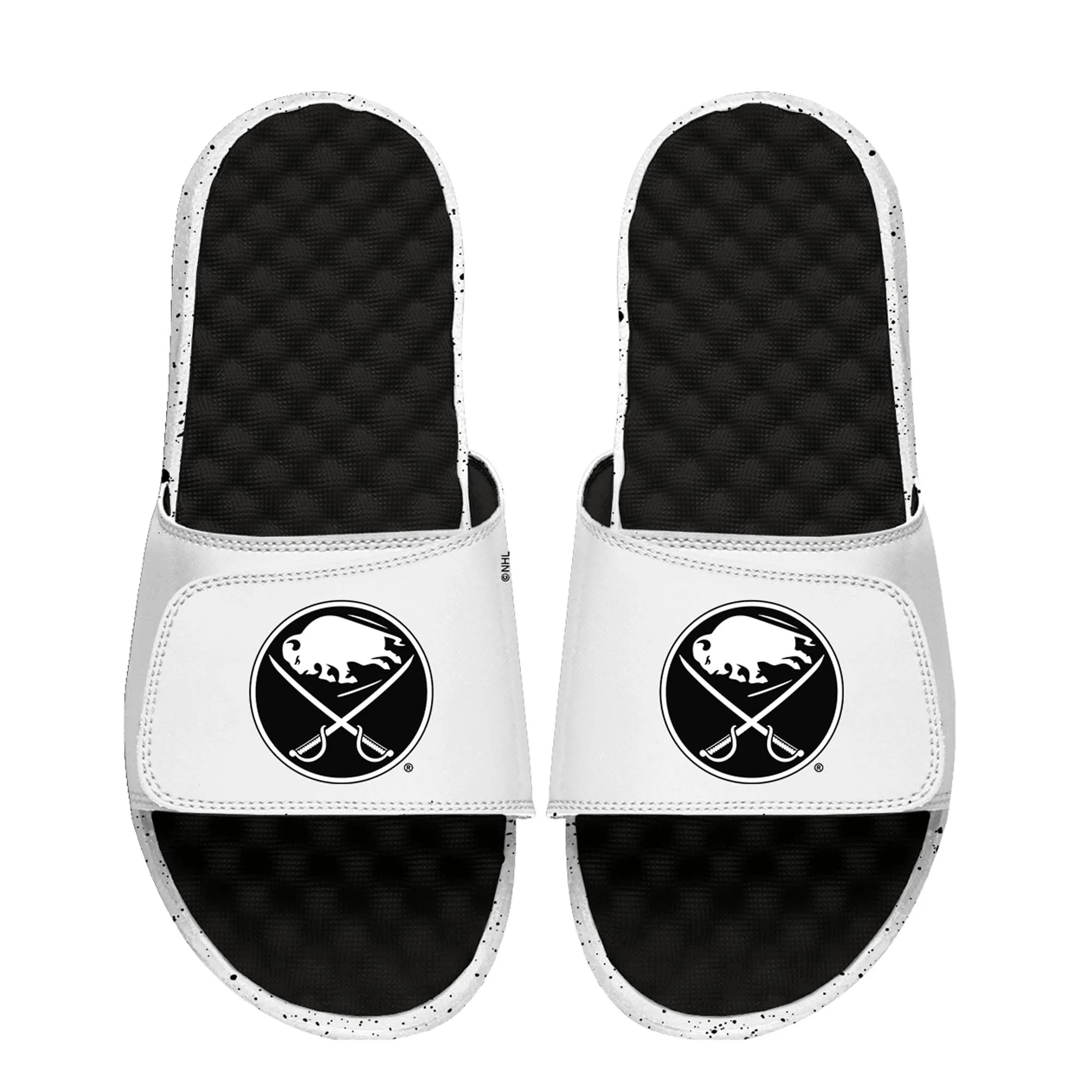 Unisex Buffalo Sabres ISlide Black/White Cookies & Cream Slide Sandals