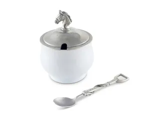 Vagabond House - Equestrian Sugar Bowl and Spoon