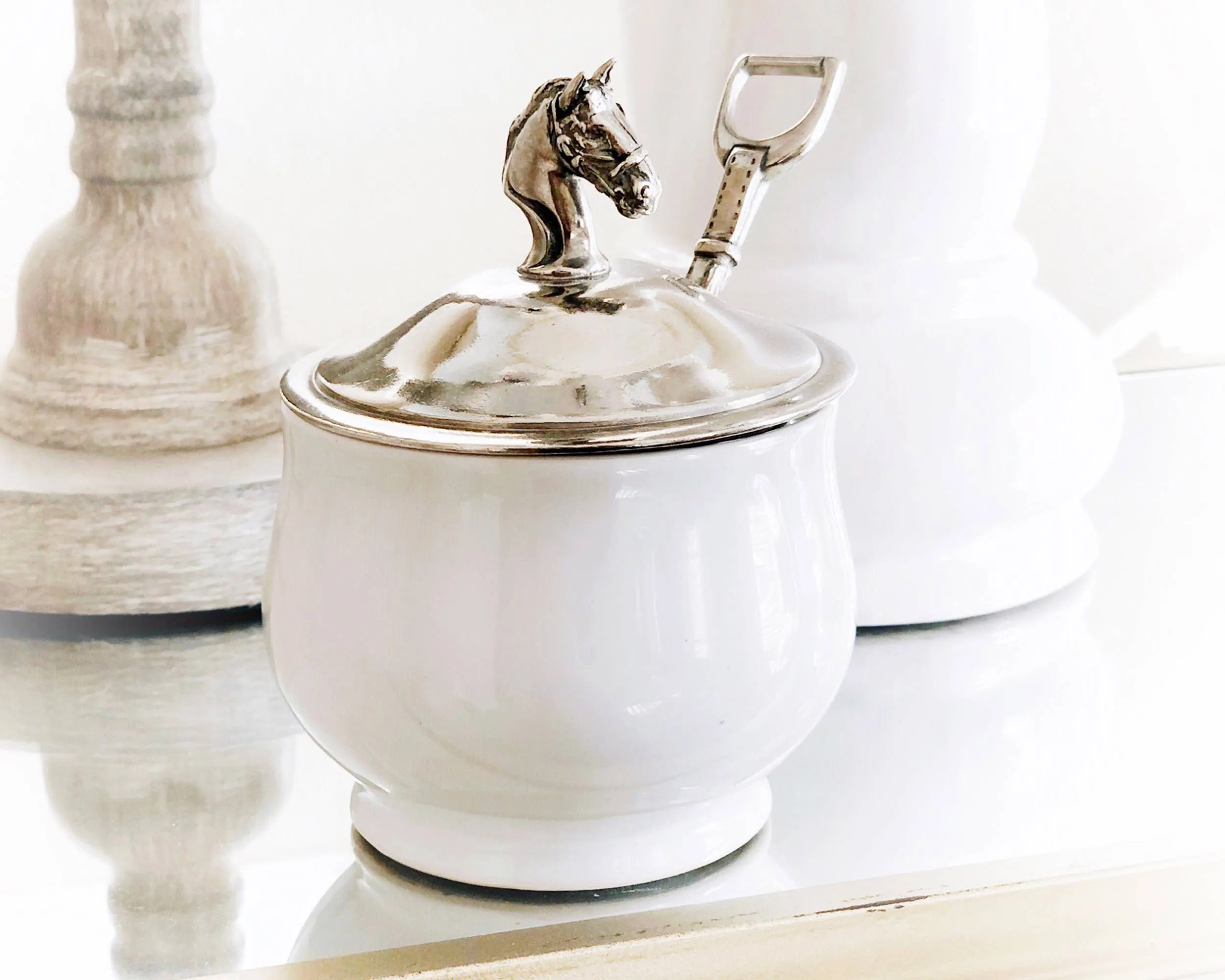 Vagabond House - Equestrian Sugar Bowl and Spoon