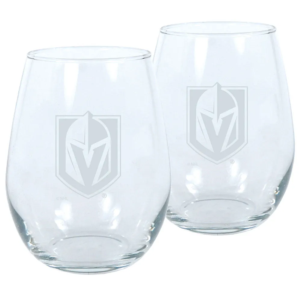 VEGAS GOLDEN KNIGHTS 17OZ STEMLESS WINE GLASS SET - 2 PACK