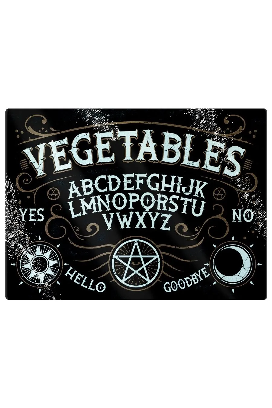 Vegetables Ouija glass cutting board | Dark Ages