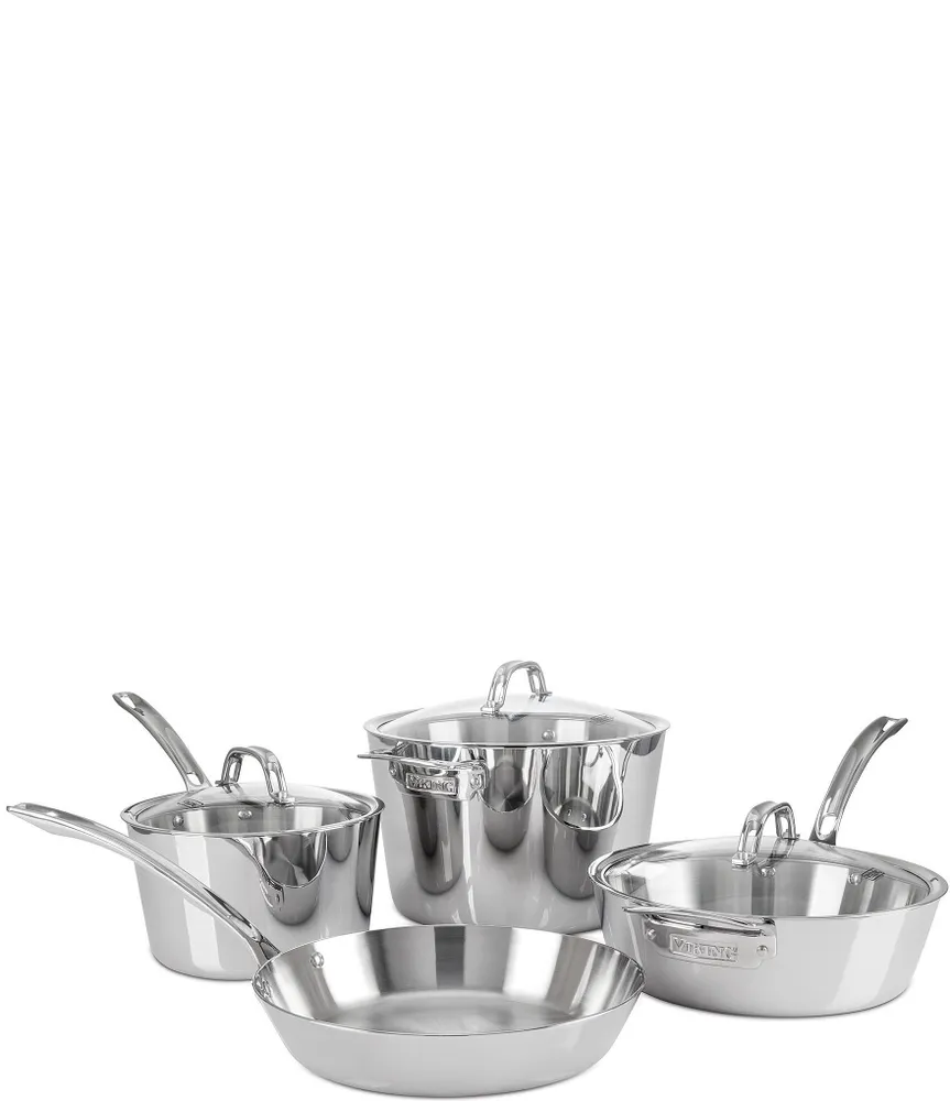 Viking Contemporary 3-Ply Stainless Steel 7-Piece Cookware Set