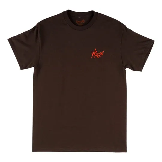 Welcome Skateboards - TWIN SPINE TEE - DARK CHOCOLATE