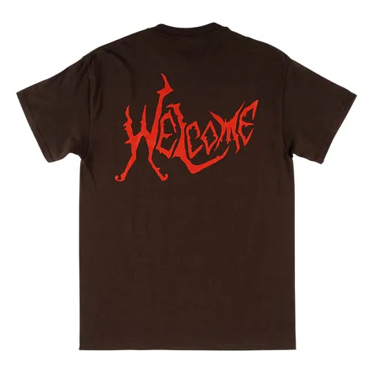 Welcome Skateboards - TWIN SPINE TEE - DARK CHOCOLATE