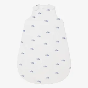 White & Blue Velour Clouds Sleeping Bag