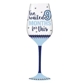 Wine Glass, 12 oz., Months Boy