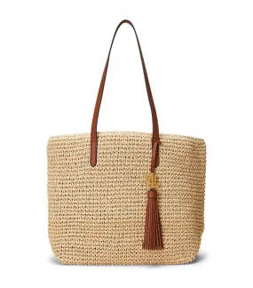 Women's Straw Medium Whitney Tote Natural/Lauren Tan