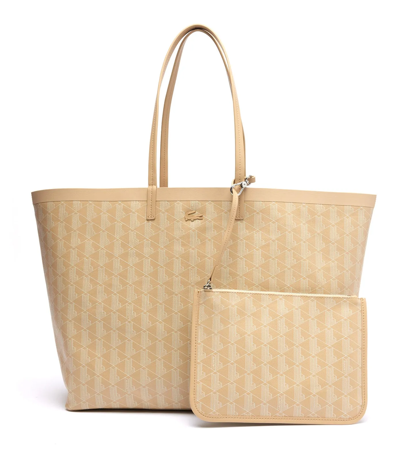 Zely Coated Canvas Monogram Large Tote Mono Irish Cream Farine