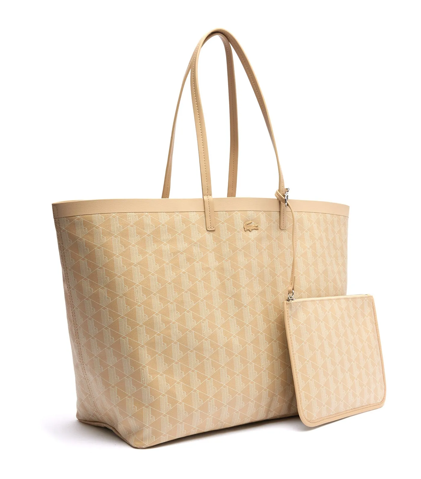 Zely Coated Canvas Monogram Large Tote Mono Irish Cream Farine