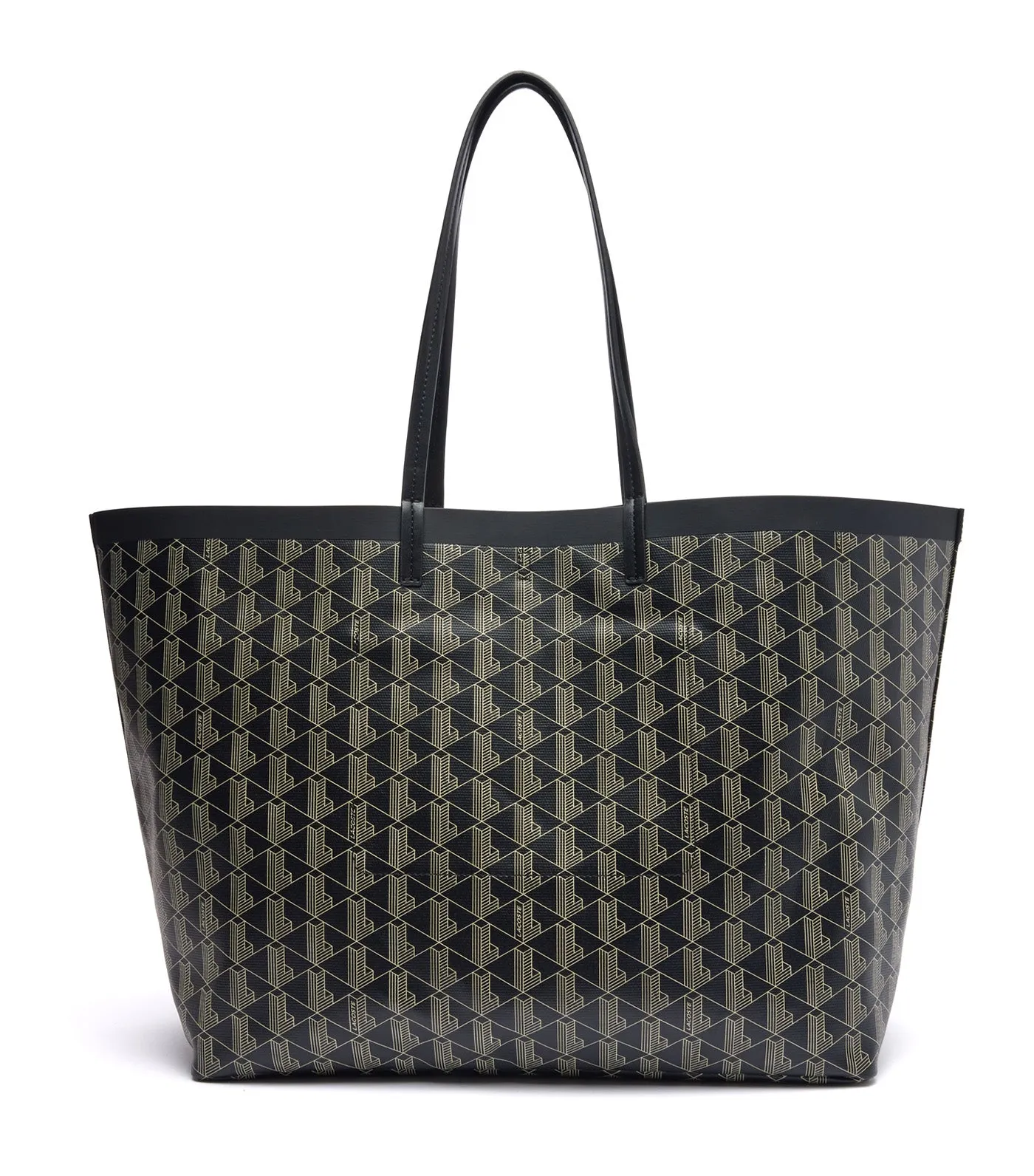 Zely Coated Canvas Monogram Large Tote Mono Noir Beige