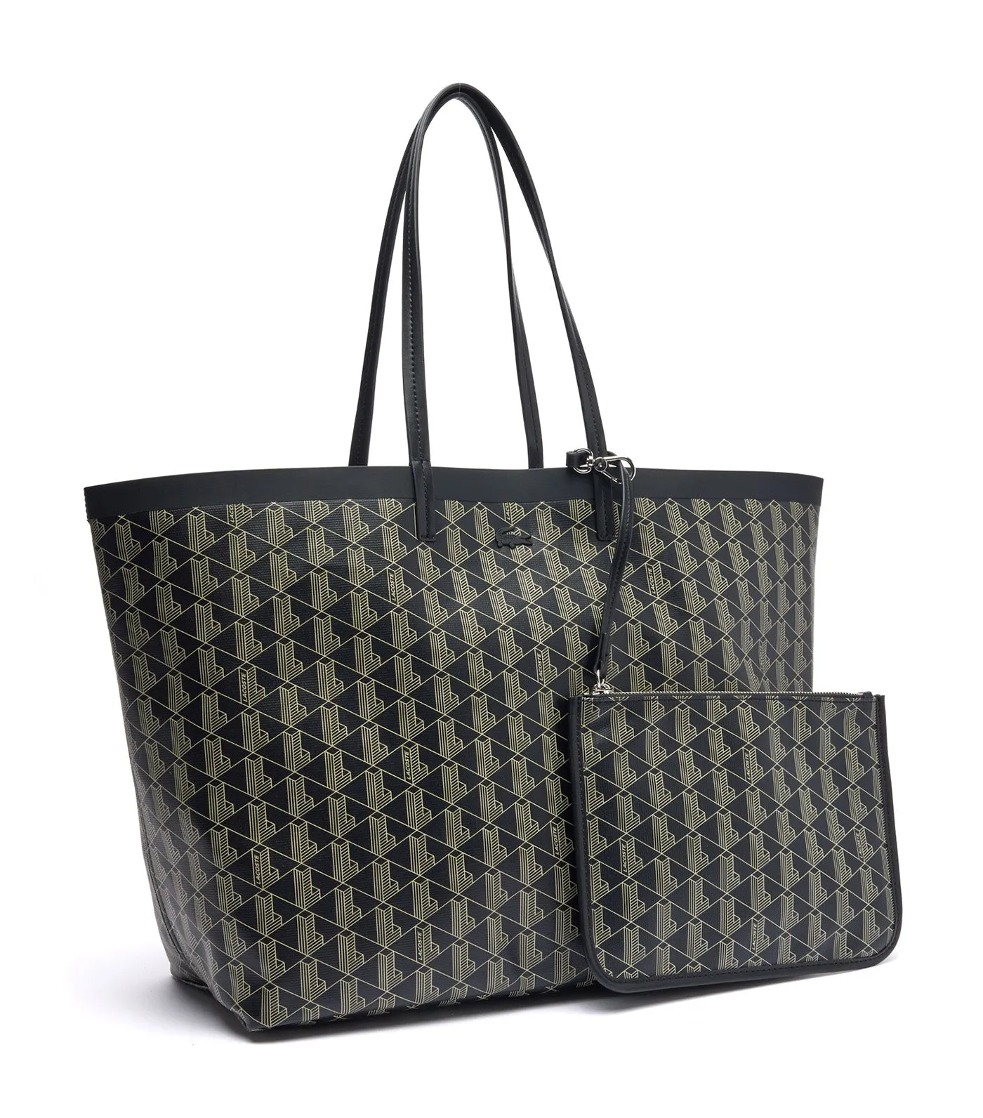 Zely Coated Canvas Monogram Large Tote Mono Noir Beige