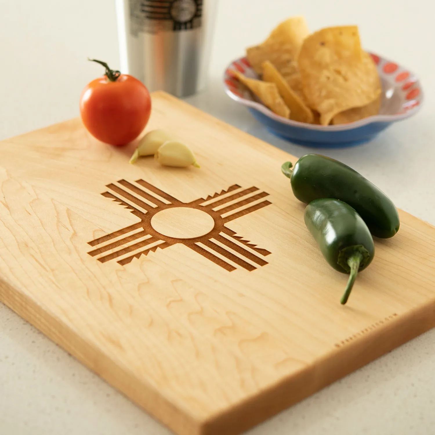 Zia Etched Cutting Board