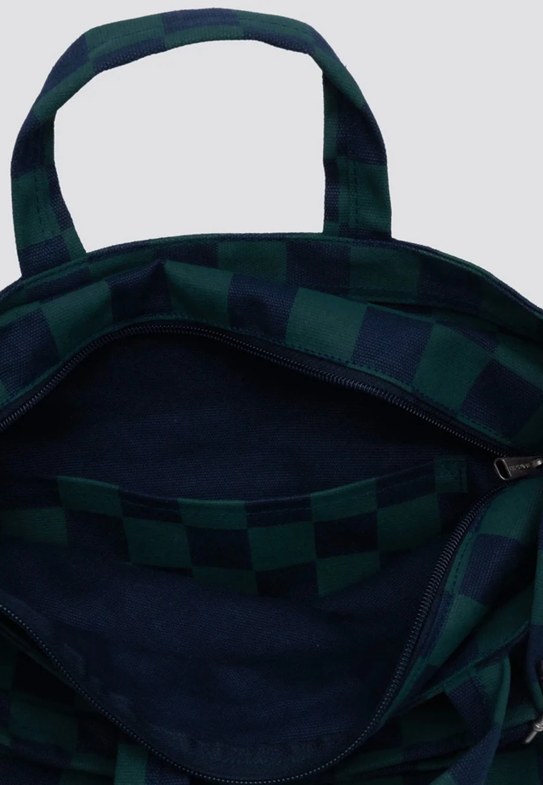 Zip Duck Bag - Navy Green Check